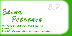 edina petreasz business card